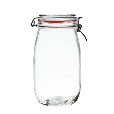 TAD-SŁOIK SZKLANY *MILON* 1,5L POKRYWA SZKLANA KLIPS