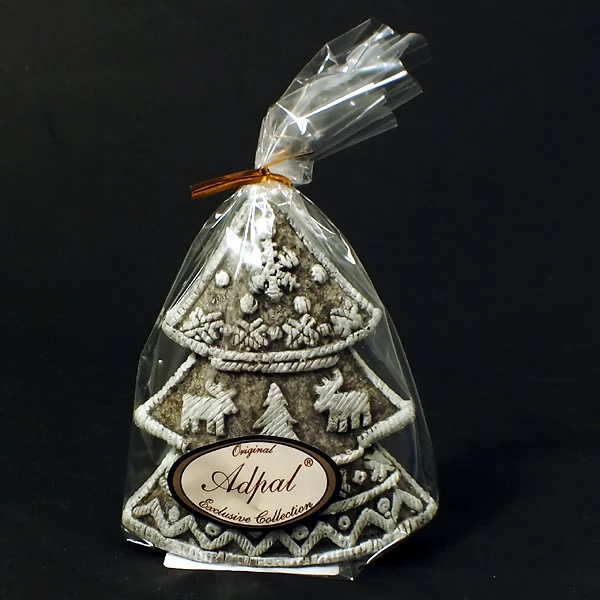 ADPAL-ŚWIECA CHOINKA MAŁA WZÓR SKANDYNAWSKI OLIWKOWA