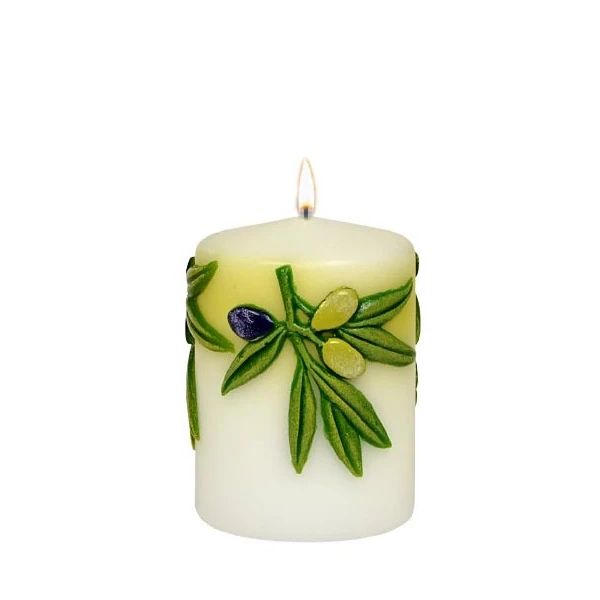 AD-ŚWIECA PIEŃKOWA 100/70 *OLIWKA* MATOWA BIAŁA