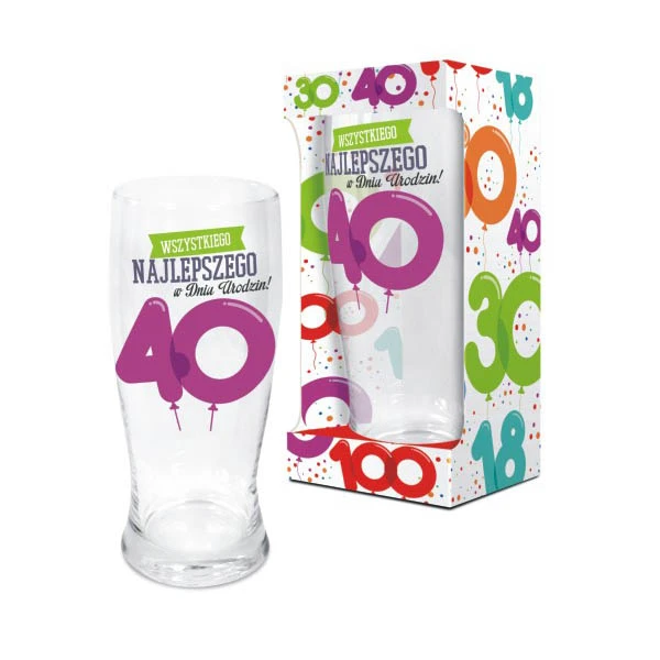 BG-SZKLANKA DO PIWA BALONIKI URODZINOWE *40*
