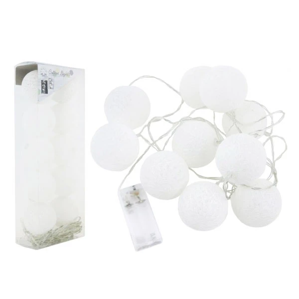 EM-LAMPKI *COTTON BALLS* 10 LED BIAŁE MCL103