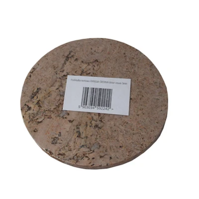 KOR-PODKŁADKA KORKOWA OKRĄGŁA ŚREDNIA DEKOR CREAM 3MM  /4/