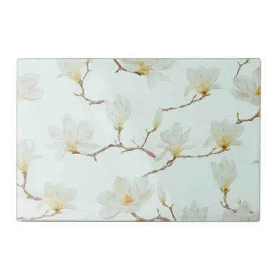 MON-DESKA SZKLANA MAŁA 20X30 KWIATY BIAŁY 1105