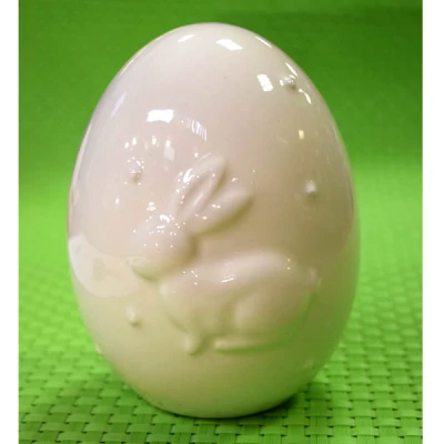 CER-JAJO Z ZAJĄCZKIEM MAŁE *SZKLIWO ECRU* C-622SZ