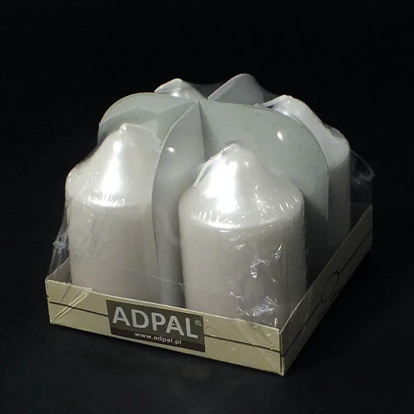 ADPAL-4-ŚWIECE ADWENTOWE 80/50 METALIK PERŁOWA