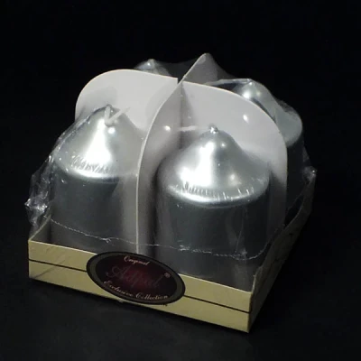 ADPAL-4-ŚWIECE ADWENTOWE 80/50 METALIK SREBRNA