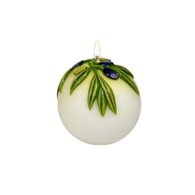 AD-ŚWIECA KULA K-3 FI 80 *OLIWKA* MATOWA BIAŁA