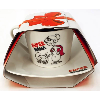 BG-FILIŻANKA Z SPODKIEM *SUPER MAMA*