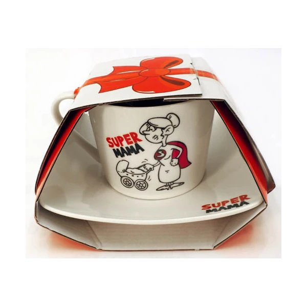 BG-FILIŻANKA Z SPODKIEM *SUPER MAMA*