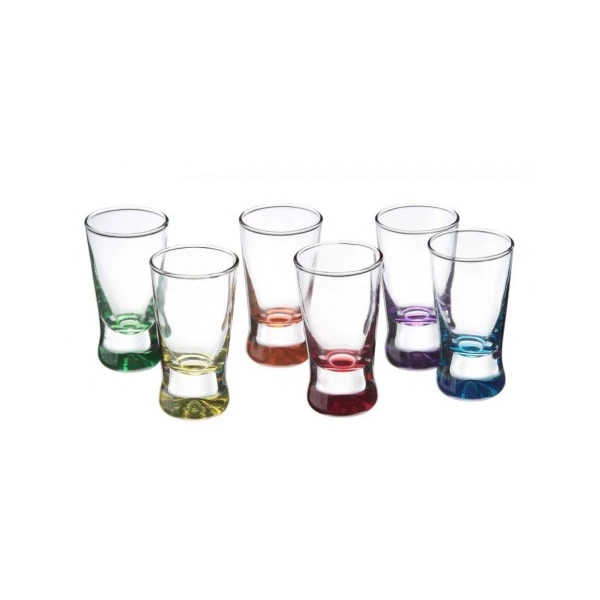 GLA-6 KIELISZÓW *X KOLOROWE DNO*