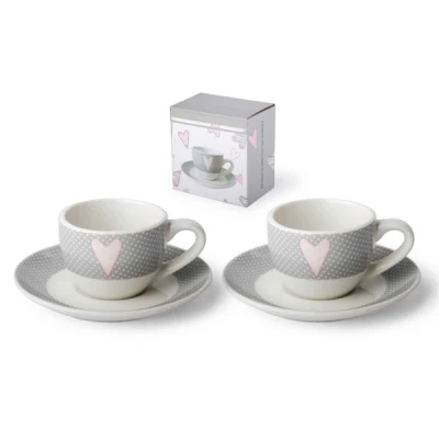 MON-KPL. 2-FILIŻANEK ZE SPODKAMI *AMELIE* ESPRESSO 8301