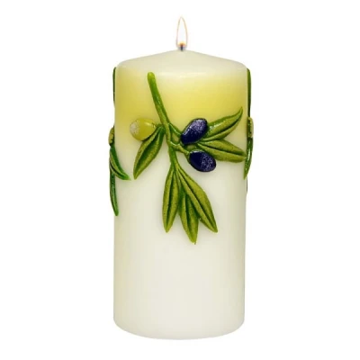 AD-ŚWIECA PIEŃKOWA 150/70 *OLIWKA* MATOWA BIAŁA