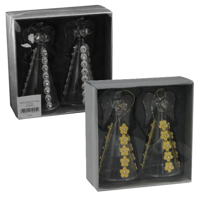 CH-OZDOBA CHOINKOWA 2 ANIOŁKI SZKLANE 6954