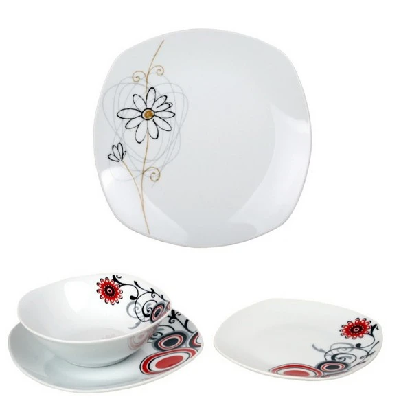 VERONI-KPL.18 TALERZY KWADRAT *NELA SQUARE*(MISKA)