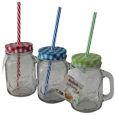 CH-KUBEK SZKLANY 400ML Z RĄCZKĄ ZAKRĘTKĄ I RURKĄ