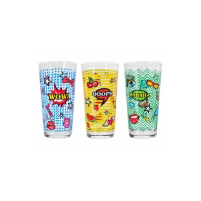 KR-KPL. 3-SZKLANEK DO NAPOJÓW 350ML ZDOBINE WYSOKIE 9613-0350 *POP*