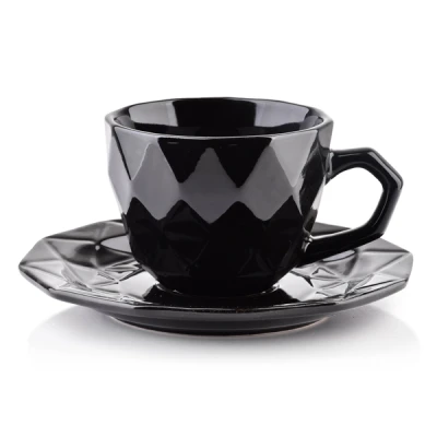 MON- FILIŻANKA+SPODEK 280ML *ADEL BLACK* 2643