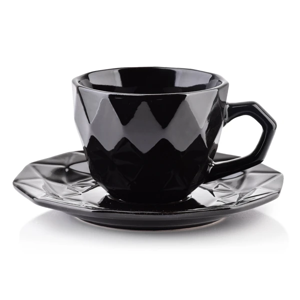 MON- FILIŻANKA+SPODEK 280ML *ADEL BLACK* 2643