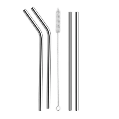 ON-SŁOMKI DO NAPOJÓW STALOWE 4SZT + CZYŚCIK