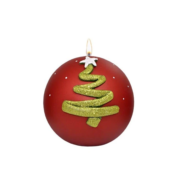 ADPAL-ŚWIECA KULA K-4 FI-100  MEGIC TREE METALIK PÓŁMAT CZERWONA