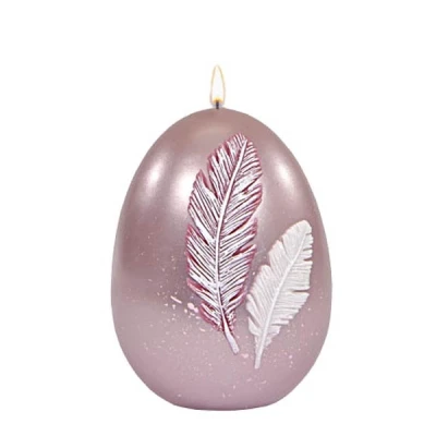 AD-ŚWIECA JAJKO 140/100 PIÓRKO PUDROWY RÓŻ