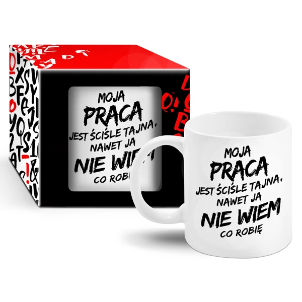 CF-KUBEK BOSS 300ML *MOJA PRACA JEST ŚCIŚLE TAJNA, NAWET JA NIE WIEM CO ROBIĘ*