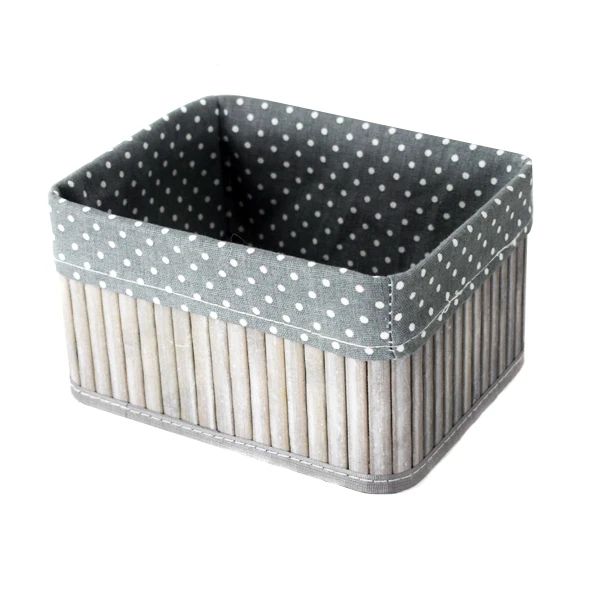 DM-KOSZYK WIKLINOWY PROSTOKĄTNY WYŚCIELANY B/P *S* H12 18X22 YD18432/S SZARY