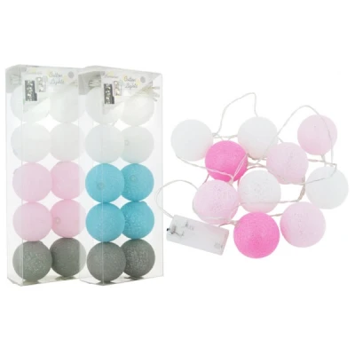 EM-LAMPKI *COTTON BALLS* 10 LED KOLOR+BATERIE DNIL-104