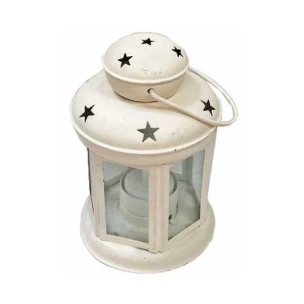 TOM-LATARNIA LED 10*10*15CM LRN08 W BIAŁA/CZERWONA