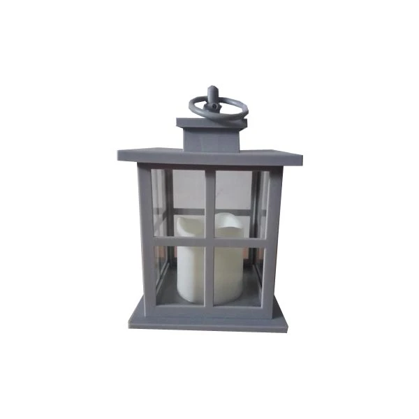 TOM-LATARNIA LED 12*12*18CM LRN02S SZARA