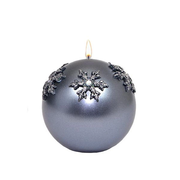 ADPAL-ŚWIECA KULA K-4 FI-100 CHRISTMAS TIME METALIK SZARA