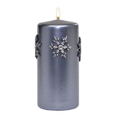 ADPAL-ŚWIECA PIEŃKOWA 150/70 CHRISTMAS TIME METALIK SZARA