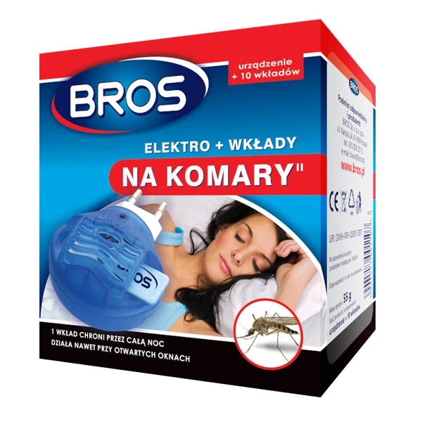 BROS-ELEKTRO + 10 WKŁADÓW NA KOMARY + 10 WKŁADÓW GRATIS