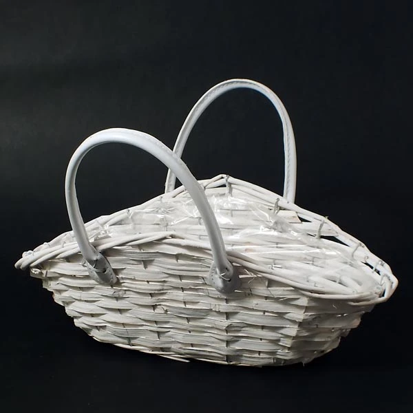 DM-KOSZ WIKLINOWY OWALNY Z USZAMI BIAŁY DM15234/2 DUŻY