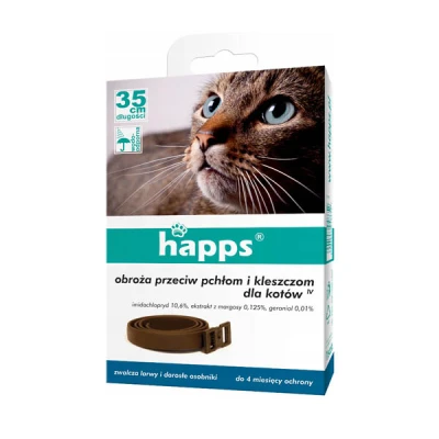 HAPPS-OBROŻA 35CM PRZECIW PCHŁOM  DLA KOTÓW