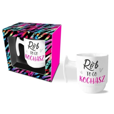 BG-KUBEK MATOWY *JOY* 310ML *RÓB TO CO KOCHASZ*