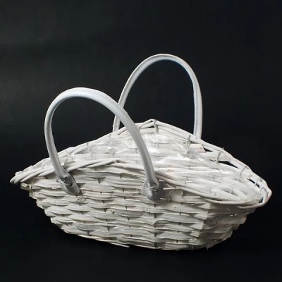 DM-KOSZ WIKLINOWY OWALNY Z USZAMI BIAŁY DM15234/2 DUŻY