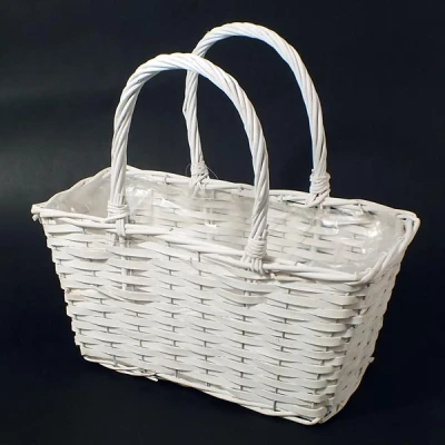 DM-KOSZ WIKLINOWY PROSTOKĄTNY Z USZAMI BIAŁY DM15602/1 DUŻY