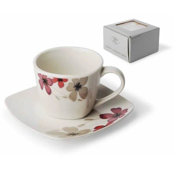 MON-KPL. 2-FILIŻANEK ZE SPODKAMI 200ML *2-FLO*