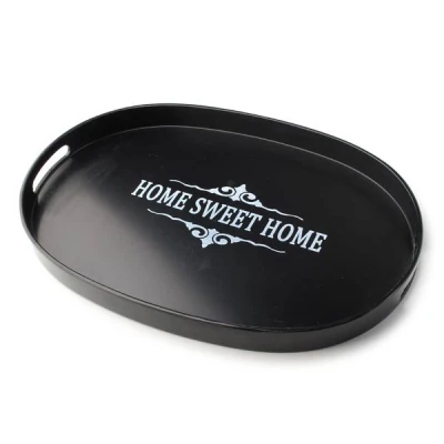 MON-TACA OWALNA 44X30 CZARNA HOME SWEET 7536