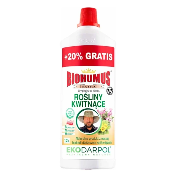 NAWÓZ BIOHUMUS EXTRA ROŚLINY KWITNĄCE 1L +20% GRATIS