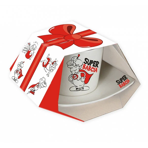 BG-FILIŻANKA ZE SPODKIEM 190ML *SUPER BABCIA*