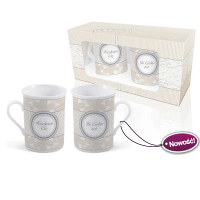 BG-ZESTAW 2 KUBKÓW ŚLUBNYCH *KOCHAM CIĘ*