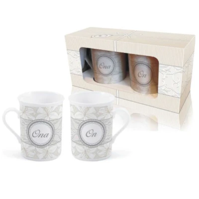 BG-ZESTAW 2 KUBKÓW ŚLUBNYCH *ON I ONA*