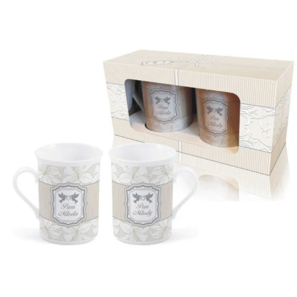 BG-ZESTAW 2 KUBKÓW ŚLUBNYCH *PAN I PANI MŁODA*