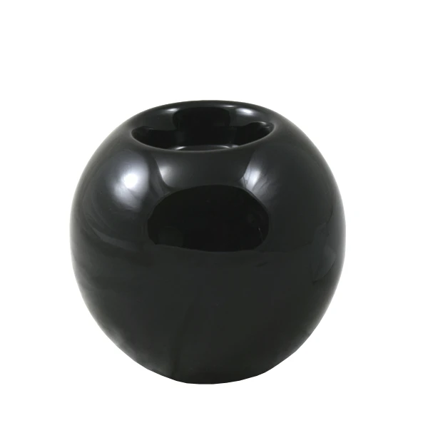 CER-ŚWIECZNIK KULA MINI * DEKOR SZKLIWO CZARNE* C-203SZK