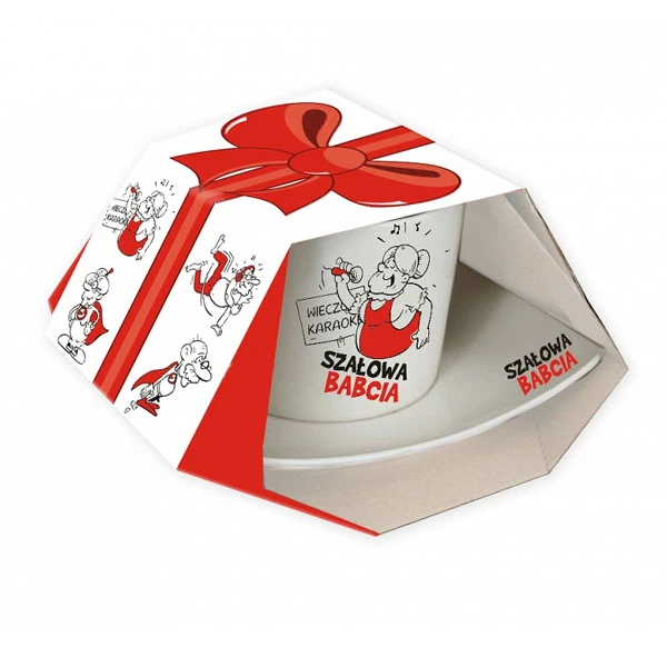CF-FILIŻANKA+SPODEK 190 *SZAŁOWA BABCIA*