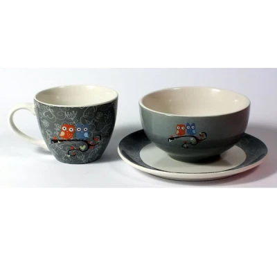 MONDEX-KPL. 3EL. ŚNIADANIOWY *GREY SOWY* H130235-G