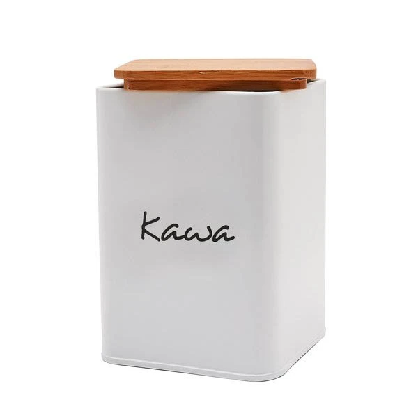 TAD-POJEMNIK NA KAWĘ *MAESTRA BIAŁY* 9,5X9,5X13,5CM POLSKI NAPIS