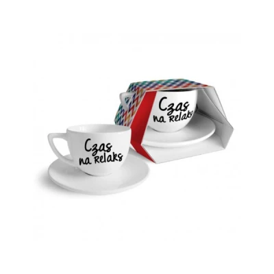 BG-FILIŻANKA ZE SPODKIEM DUO 400ML *CZAS NA RELAKS*